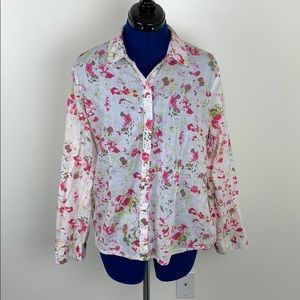 Eddie Bauer cotton floral button up Size L